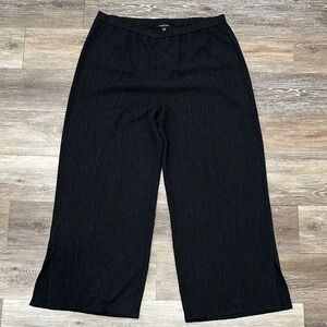 NWT! Eileen Fisher Woven Plissé Black Wide Leg Pants
